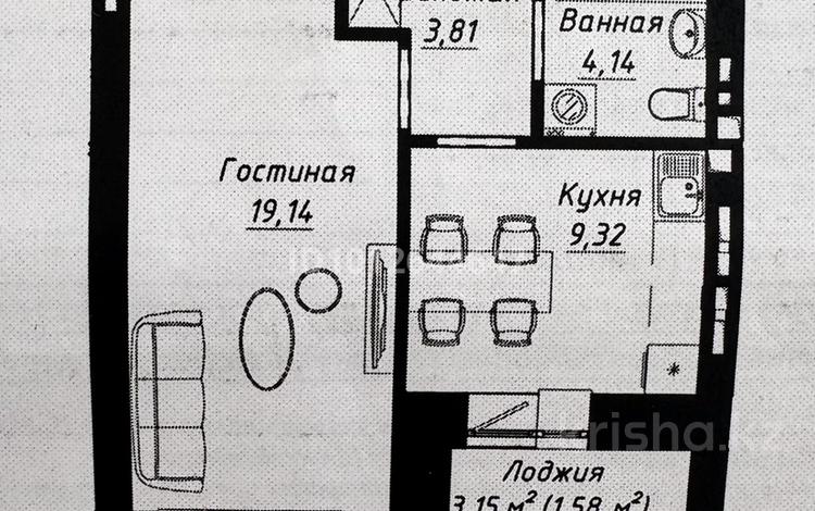 1-комнатная квартира · 38 м² · 3/9 этаж, Чингиз Айтматов 1 за 23.8 млн ₸ в Астане, Нура р-н — фото 2