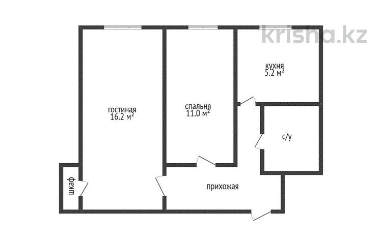 2-бөлмелі пәтер, 41.6 м², 1/3 қабат, абая 8, бағасы: 9.8 млн 〒 в Костанае — фото 2