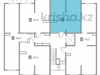 2-комнатная квартира · 49 м² · 4/9 этаж, мкр Кайрат, Сыбызгы 85 за 23.5 млн ₸ в Алматы, Турксибский р-н
