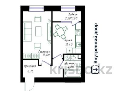 1-комнатная квартира · 38.65 м² · 12/12 этаж, Ч. Айтматова 1 — Айтматова-Мухамедханова за 20.2 млн ₸ в Астане, Нура р-н