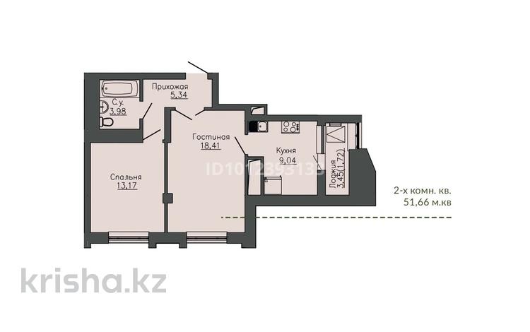 2-бөлмелі пәтер · 50.4 м² · 18/18 қабат, Байтурсынова 20, бағасы: ~ 31.8 млн ₸ в Астане — фото 2