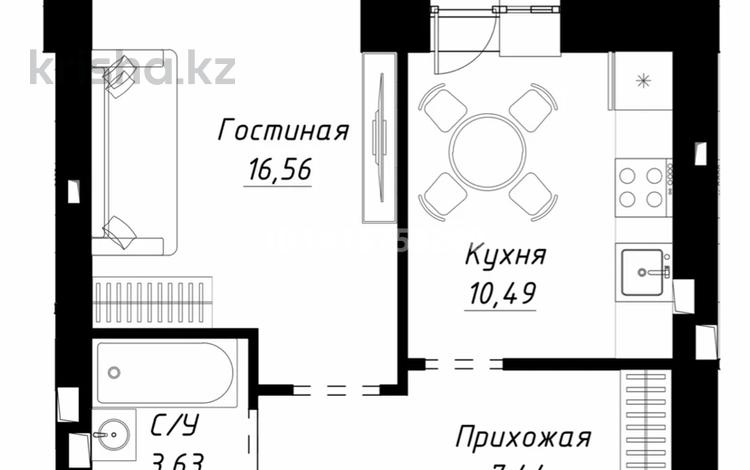 1-комнатная квартира · 40 м² · 3/9 этаж, Шамши Калдаякова — Улы дала за 25 млн ₸ в Астане, Сарайшык р-н — фото 2