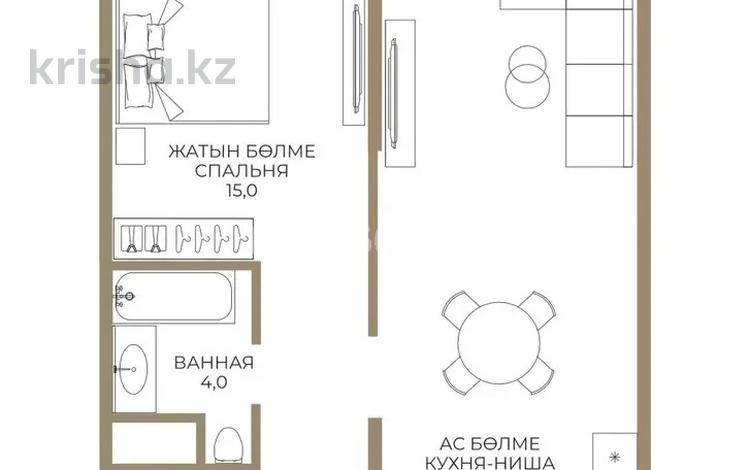 2-комнатная квартира · 58.2 м² · 6/9 этаж, Каныша Сатпаева 90а/1 за 51 млн ₸ в Алматы, Бостандыкский р-н — фото 2