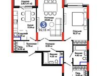 3-комнатная квартира · 93 м² · 4 этаж, Улы Дала 14 за 56 млн ₸ в Астане, Нура р-н
