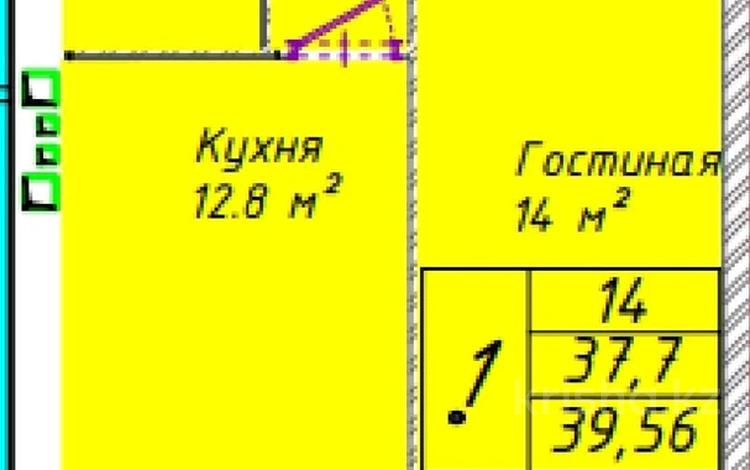 1-бөлмелі пәтер · 40 м² · 6/12 қабат, Бейбарыс Султан 25, бағасы: 12.3 млн ₸ в Астане, Сарыарка р-н — фото 14