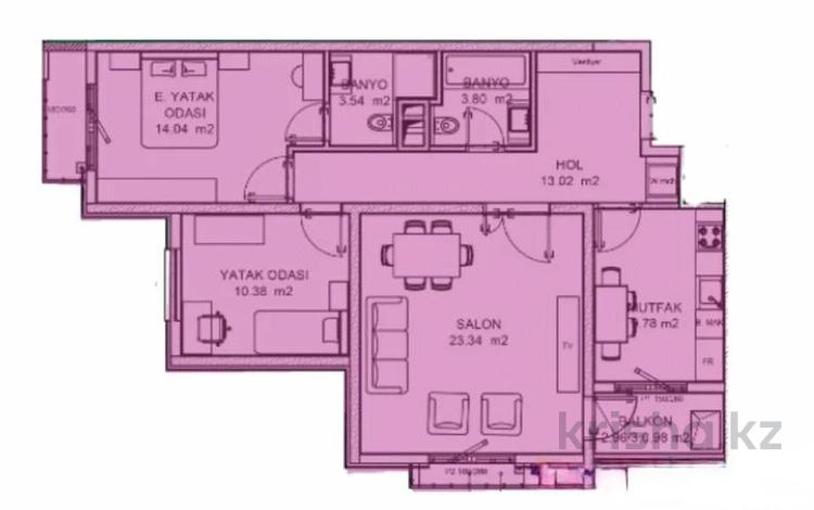 3-комнатная квартира · 83.4 м² · 11/12 этаж, Жаңа Қала 28/4 за ~ 8.3 млн ₸ в Туркестане — фото 16