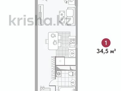 1-комнатная квартира · 34.5 м² · 6/12 этаж, мкр Дарабоз 100 за 17.5 млн 〒 в Алматы, Алатауский р-н