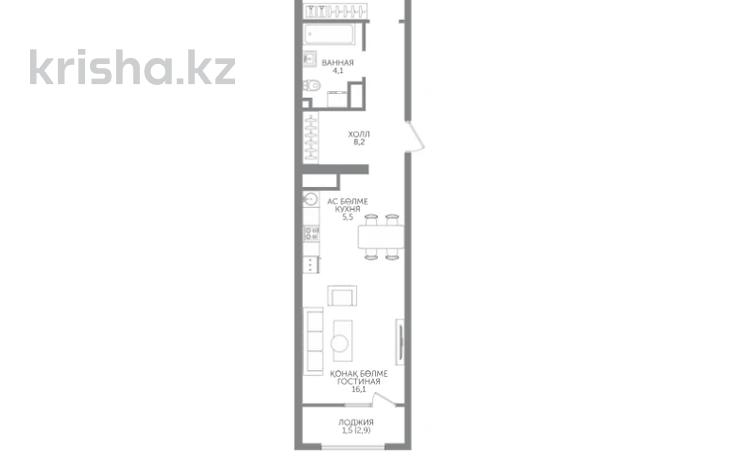 2-комнатная квартира · 52.8 м² · 7/15 этаж, Райымбека 210/27 за ~ 35.6 млн ₸ в Алматы, Алмалинский р-н — фото 2