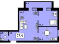 2-бөлмелі пәтер · 74.1 м² · 5/5 қабат, Посмакова 64 — ЦУМ, прокуратура, фитнес центр Арена, бағасы: ~ 40.8 млн ₸ в Семее
