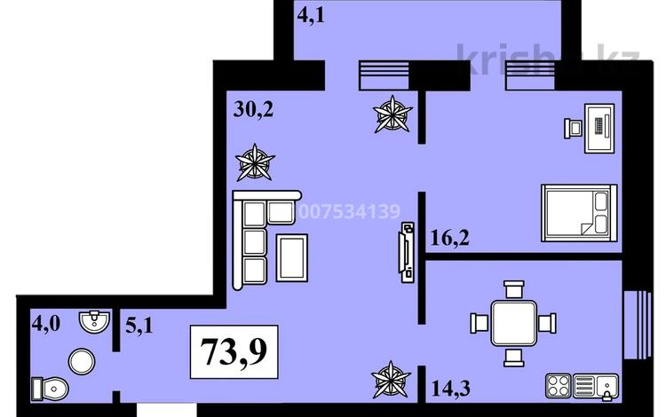 2-бөлмелі пәтер · 74.1 м² · 5/5 қабат, Посмакова 64 — ЦУМ, прокуратура, фитнес центр Арена, бағасы: ~ 40.8 млн ₸ в Семее — фото 10
