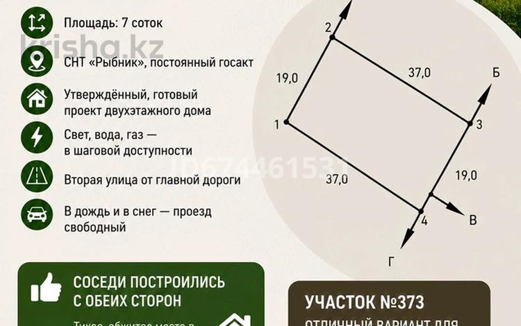Жер телімі · 7 сотық, Садовое общество "Рыбник", бағасы: 5 млн ₸ в Атырау — фото 3