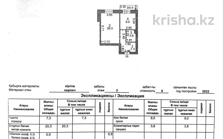 1-бөлмелі пәтер · 42 м² · 3/5 қабат, Мкрн Кунай 84/1, бағасы: 15 млн ₸ в Костанае — фото 2
