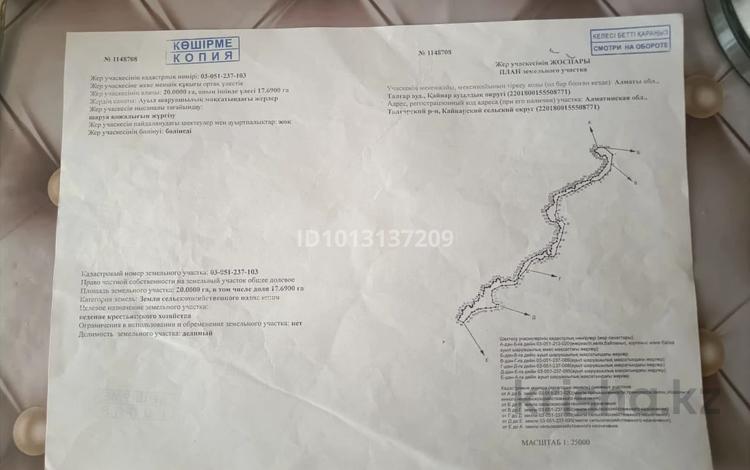 Участок · 4.4 га, С. Кайнар за 25 млн ₸ в Алматинской обл., Талгарский р-н — фото 2