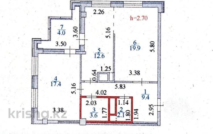 2-бөлмелі пәтер · 70 м² · 8/9 қабат, 23-й проезд 5 — Потрясающий вид с балкона, бағасы: 43 млн ₸ в Астане — фото 2