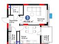 1-бөлмелі пәтер · 40.68 м² · 10/17 қабат, Жошы хан 10, бағасы: ~ 32.3 млн ₸ в Астане, Есильский р-н — фото 4