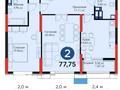 2-бөлмелі пәтер · 77 м² · 6/21 қабат, Сарайшык 2 — Кунаева, бағасы: 71 млн ₸ в Астане, Есильский р-н — фото 3