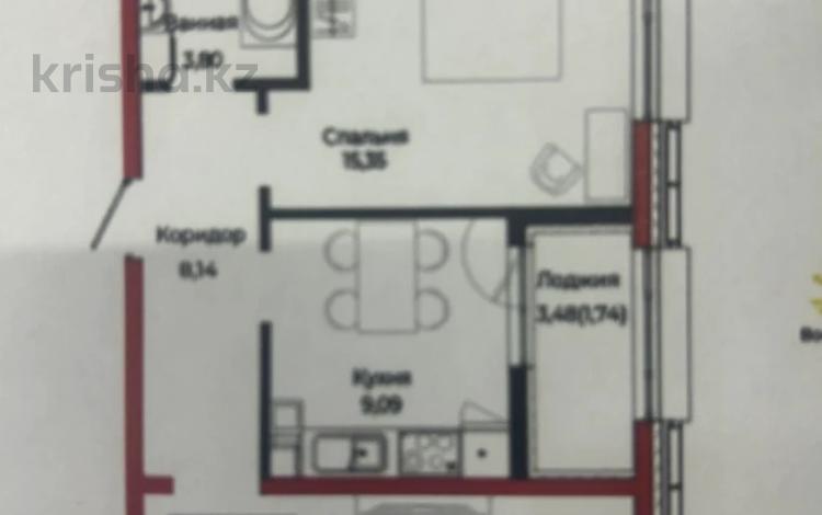 2-комнатная квартира · 56.84 м² · 2/9 этаж, Шаймерден Косшыгулулы 27/1 за 27 млн ₸ в Астане — фото 6