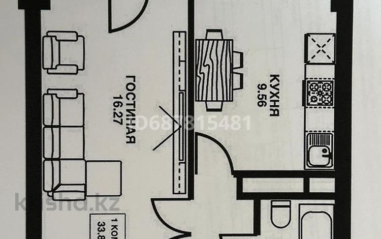 1-бөлмелі пәтер, 34 м², 10/14 қабат, Е430 2/2 — Чингиз Айтматова - Коргалжынское шоссе, бағасы: 13.9 млн 〒 в Астане, Есильский р-н — фото 2