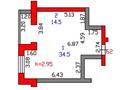 1-комнатная квартира · 49 м² · 3/9 этаж, Парковая 74 — Пересечение улиц Парковой и Маяковского за 24.5 млн ₸ в Петропавловске — фото 2
