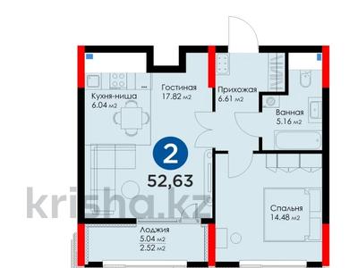 2-комнатная квартира, 53 м², 11/12 этаж, Бухар жырау 26 за ~ 42.9 млн 〒 в Астане, Есильский р-н