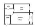 1-бөлмелі пәтер · 44.8 м² · 1/6 қабат, Назарбаева 213, бағасы: 20 млн ₸ в Костанае — фото 5
