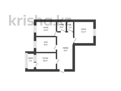 4-комнатная квартира, 80 м², 3/5 этаж, юбилейный 46 за 18.4 млн 〒 в Кокшетау