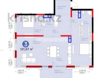3-комнатная квартира · 122 м² · 2/3 этаж, мкр Рахат, Култобе за 185 млн ₸ в Алматы, Наурызбайский р-н