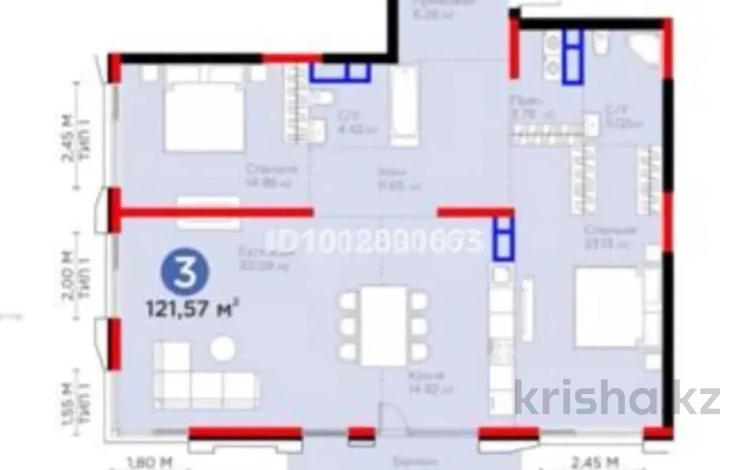 3-комнатная квартира · 122 м² · 2/3 этаж, мкр Рахат, Култобе за 185 млн ₸ в Алматы, Наурызбайский р-н — фото 2