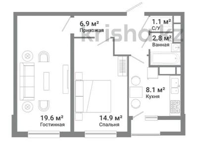 2-комнатная квартира, 56 м², 1/9 этаж, мкр Думан-2 за 22.5 млн 〒 в Алматы, Медеуский р-н