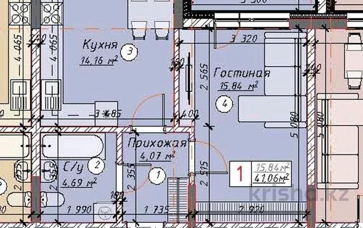 1-комнатная квартира · 41.06 м² · 9/14 этаж, Айтматова 57 за ~ 23 млн ₸ в Астане, Нура р-н — фото 2