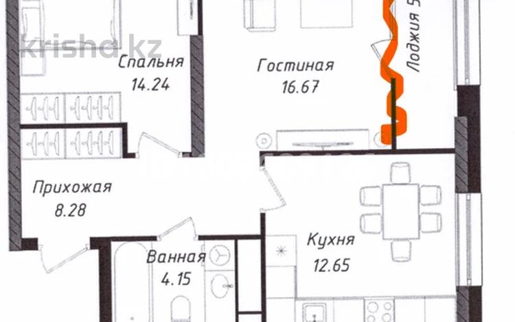 2-бөлмелі пәтер · 60 м² · 11/12 қабат, E-429 12д, бағасы: ~ 32.6 млн ₸ в Астане, Нура р-н — фото 3