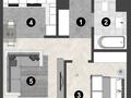 1-комнатная квартира, 43.34 м², 16/17 этаж, Кордай 89 — Кошкарбаева за 11.5 млн 〒 в Астане — фото 3