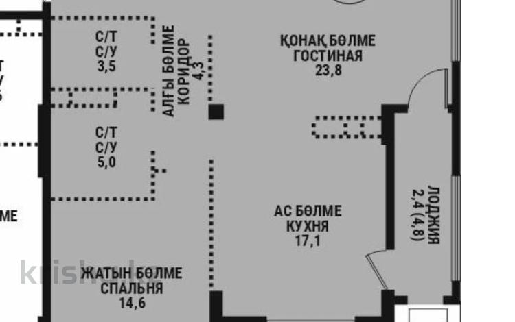 2-комнатная квартира · 78.3 м² · 2/3 этаж, Кенесары хана 43/7 — Шаймерденова - Ушконыр за ~ 90.5 млн ₸ в Алматы, Наурызбайский р-н — фото 2