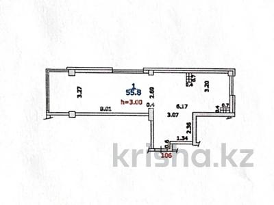 2-комнатная квартира, 55.8 м², 8/10 этаж, Абая 38 — Абая Масанчи за 59 млн 〒 в Алматы, Бостандыкский р-н