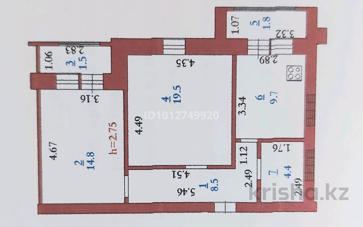 2-бөлмелі пәтер · 60.2 м² · 4/9 қабат, проспект Алии Молдагуловой 56Дк2 — "Золотой квартал", проспект Алии Молдагуловой возле теннисного центра, бағасы: 26 млн ₸ в Актобе — фото 22