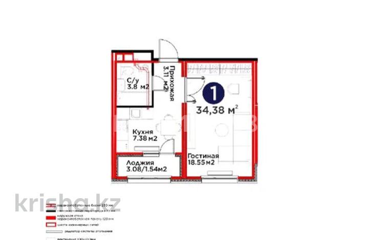 1-комнатная квартира · 34.5 м² · 7/9 этаж, Е 511 36 — Бигвиль Кербез за 28 млн ₸ в Астане, Есильский р-н — фото 4