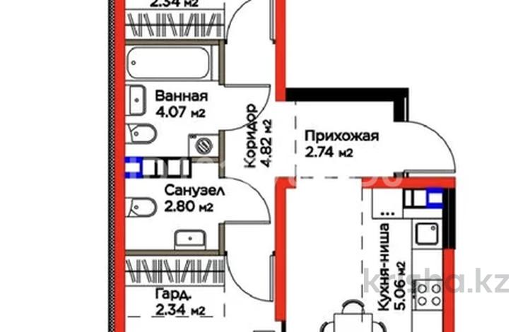 3-бөлмелі пәтер · 66 м² · 3/6 қабат, Бауыржана Момышулы 11/14а, бағасы: 50 млн ₸ в Алматы, Алатауский р-н — фото 3