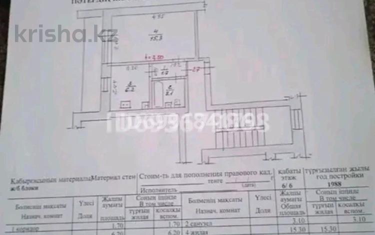 1-бөлмелі пәтер · 26.3 м² · 6/6 қабат, Гагарина, бағасы: 6 млн 〒 в Рудном — фото 2