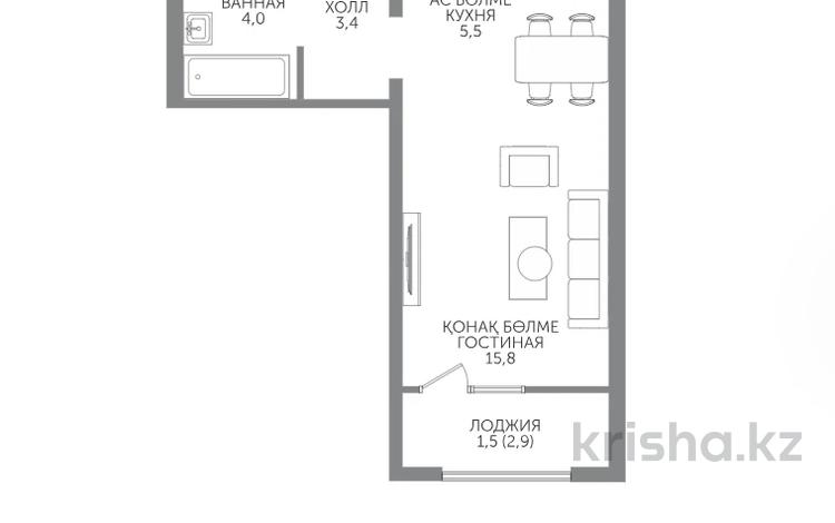 1-бөлмелі пәтер · 30 м² · 4/15 қабат, Райымбека 210/27, бағасы: ~ 26.1 млн ₸ в Алматы, Алмалинский р-н — фото 2