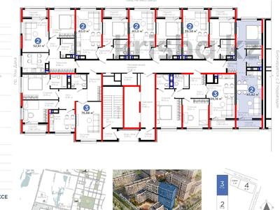 2-комнатная квартира · 46 м² · 12/17 этаж, Е 908 23 за 27.5 млн 〒 в Астане, Нура р-н