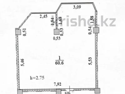 2-бөлмелі пәтер · 60.6 м² · 5/5 қабат, Абылай хана 2/5, бағасы: 18.5 млн ₸ в Каскелене
