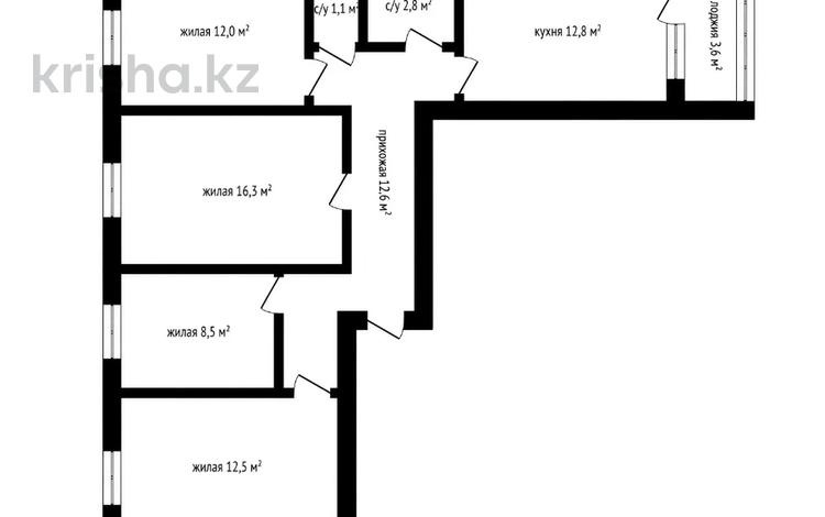 4-бөлмелі пәтер · 90 м² · 3/6 қабат, микрорайон городок Строителей, бағасы: ~ 32.7 млн ₸ в Кокшетау — фото 2
