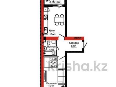 1-комнатная квартира · 42.5 м², Айтматова 19 за ~ 21.3 млн ₸ в Астане, Нура р-н