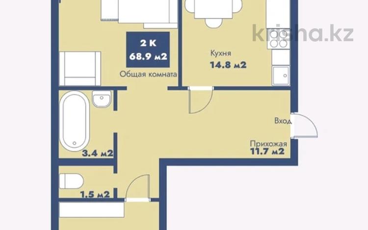 2-комнатная квартира · 68.9 м² · 5/9 этаж, Джамбула 5 за ~ 28.2 млн ₸ в Семее — фото 2