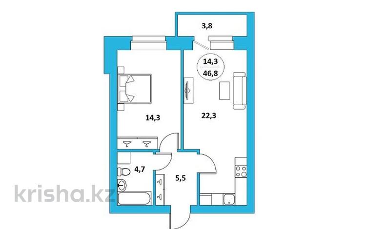 2-бөлмелі пәтер, 43 м², 2/5 қабат, Ауэзова, бағасы: 12.3 млн 〒 в Кокшетау — фото 2