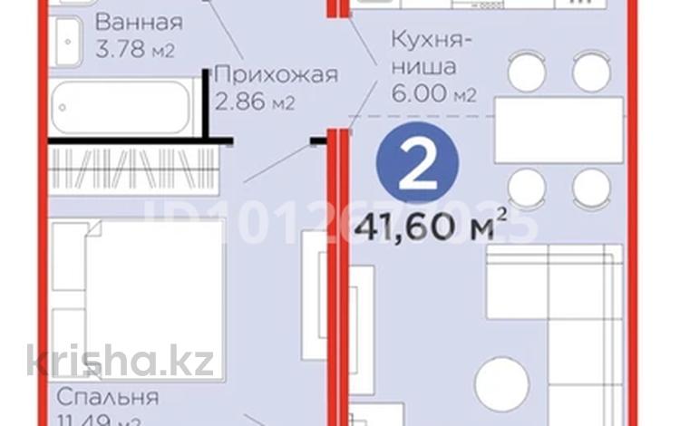 2-бөлмелі пәтер · 42 м² · 7/9 қабат, Улы Дала 11, бағасы: 27 млн ₸ в Астане, Нура р-н — фото 2