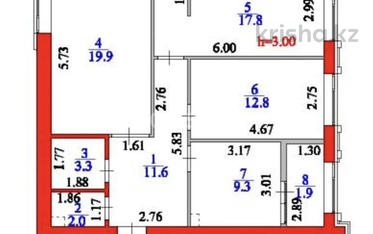 3-бөлмелі пәтер · 78.6 м² · 8/9 қабат, Тынышбайулы 10 — Нажимеденова, бағасы: 44 млн ₸ в Астане, Сарайшык р-н — фото 2