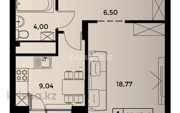 1-комнатная квартира, 39.37 м², 15/16 этаж, Толеби би 27 — Улы Дала за 18.5 млн 〒 в Астане, Есильский р-н — фото 2
