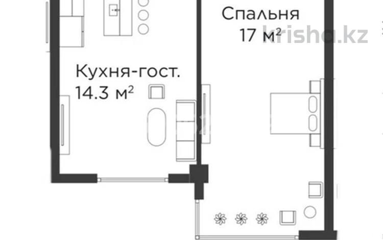 2-комнатная квартира, 46.4 м², 2/3 этаж, мкр Акжар, Береке 9 — Жандосова-Егинсу за 23.5 млн 〒 в Алматы, Наурызбайский р-н — фото 2