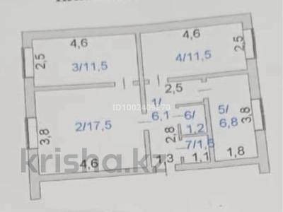 3-комнатная квартира · 56.2 м² · 3/3 этаж, Ерлик 30 за 5.5 млн ₸ в Дамса